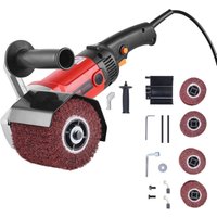VEVOR Poliermaschine, 1200 W, 6 variable Geschwindigkeiten, Oberflächenbearbeitungswerkzeug, handgeführte elektrische Metallpoliermaschine mit 4 von VEVOR