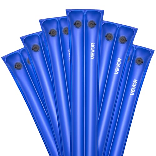 VEVOR Pool Beschwerungssack, 6 Packungen à 238 cm, 0,4 mm Dicke PVC-Säcke mit Gewichten mit auslaufsicherem Schraubverschluss, Wassersäcke zur Befestigung von Poolabdeckungen im Winter, blau von VEVOR