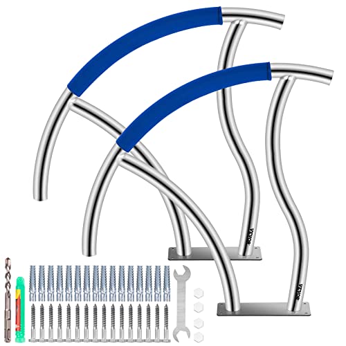 VEVOR Pool Haltegriff Edelstahl 76,2x 76,2cm Schwimmbad-Handlauf mit 50cm Nylon-Bezug Griffbogen 170kg Tragfähigkeit Einstiegshilfe Kurven-Design Geeignet für Schwimmbäder Spas Wasserparks usw. von VEVOR