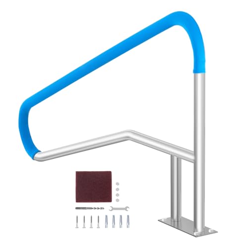 VEVOR Pool-Handlauf, 1420x945x100mm Pooleinstieg Edelstahl mit Grundplatte für Innen-/Außenpools, Sicherheitsgeländer für Schwimmbäder, rostfreier Haltegriff mit Griffabdeckung & Zubehör für Spas von VEVOR