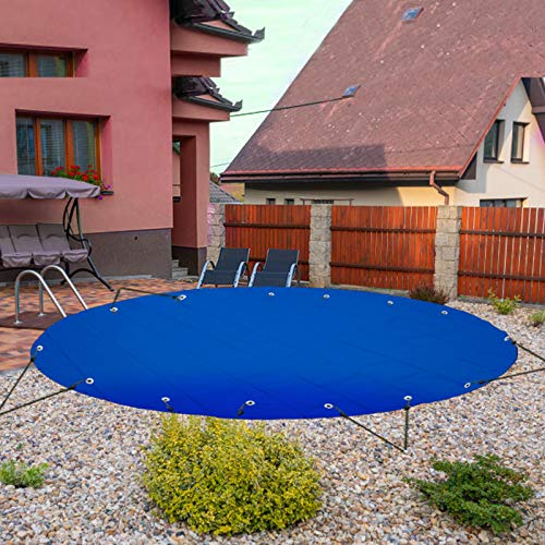 VEVOR Pool Abdeckplane Kreisförmig 4,5 m Durchmesser Schwimmbadabdeckung, Blau Winterabdeckplane Rundlich Poolplane, Schmutzabweisende Abdeckplane für Pool wasserdicht, PVC-Material Poolabdeckung von VEVOR