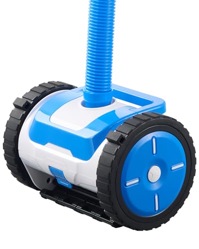 VEVOR Poolreiniger mit Saugfunktion automatischer Poolstaubsauger, seitlicher Poolreiniger, Poolkehrmaschine mit Saugfunktion & 2 Rädern, für eingebaute Pools & Aufstellpools bis zu 6,1 x 12,2 m von VEVOR