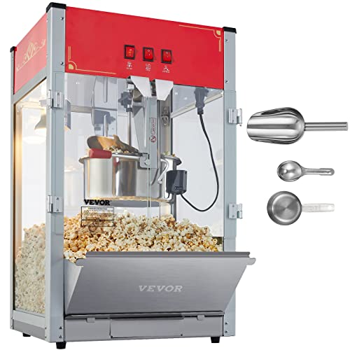 VEVOR Popcornmaschine Popcornautomat - 1440 W Popcornmaschine mit 12-oz-Kessel für bis zu 80 Tassen pro Ladung, mit gehärtetem Glas und 3 Edelstahlschaufeln VEVOR Popcornmaschine Popcornautomat - 1440 W Popcornmaschine mit 12-oz-Kessel für bis zu 80 Tassen pro Ladung, mit gehärtetem Glas und 3 Edelstahlschaufeln von VEVOR
