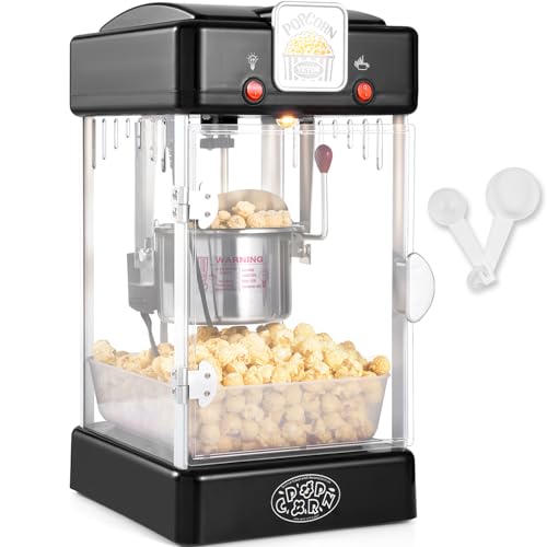 VEVOR Popcornmaschine Popcornautomat Popcorn-Maker, 300 W Popcornmaschine 2,5 oz Kessel ergibt 4 Qt pro Ladung, mit PP-Tür, inkl. 2 Schaufeln und Tablett, Kino-Stil Schwarz VEVOR Popcornmaschine Popcornautomat Popcorn-Maker, 300 W Popcornmaschine 2,5 oz Kessel ergibt 4 Qt pro Ladung, mit PP-Tür, inkl. 2 Schaufeln und Tablett, Kino-Stil Schwarz von VEVOR