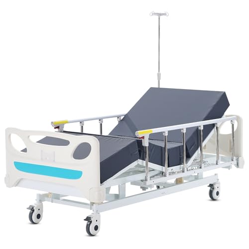 VEVOR Premium vollelektrisches Krankenhausbett mit 3 Funktionen, elektrisches medizinisches Intensivbett mit Matratze und Infusionsständer, Handsteuerung und 5-Zoll-Feststellrollen für den Einsatz VEVOR Premium vollelektrisches Krankenhausbett mit 3 Funktionen, elektrisches medizinisches Intensivbett mit Matratze und Infusionsständer, Handsteuerung und 5-Zoll-Feststellrollen für den Einsatz von VEVOR