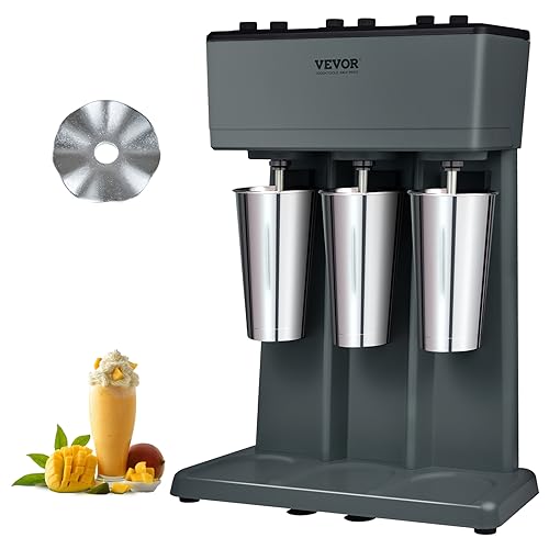 VEVOR Pro Drink Mixer Getränkemixer 750 W 820 mL Einkopf-Milchshakemaschine, 3 Drehzahl Einstellbar 15000/18000 / 21000 U/min, Edelstahlbecher Milk- & Proteinshake, Getränkemixer, Cocktail von VEVOR