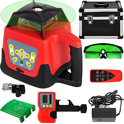 VEVOR Professional Rotationslaser Grün max. Arbeitsbereich 500 m, Linienlaser 360 Grad Laser höhenmesser Wasser- und staubdicht außenbereich Arbeitszeit 20 Stunden mit Fernbedienung und Schutzbrillen VEVOR Professional Rotationslaser Grün max. Arbeitsbereich 500 m, Linienlaser 360 Grad Laser höhenmesser Wasser- und staubdicht außenbereich Arbeitszeit 20 Stunden mit Fernbedienung und Schutzbrillen von VEVOR