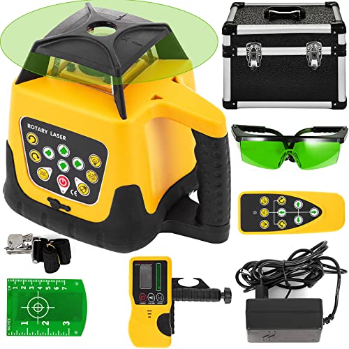 VEVOR Professional Rotationslaser Grüne Licht max. Arbeitsbereich 500 m, 360 Rotary Laser Wasser- und staubdicht außenbereich Arbeitszeit 20 Stunden in Handwerkerkoffer 2 kg Fernbedienung mit Zubehor VEVOR Professional Rotationslaser Grüne Licht max. Arbeitsbereich 500 m, 360 Rotary Laser Wasser- und staubdicht außenbereich Arbeitszeit 20 Stunden in Handwerkerkoffer 2 kg Fernbedienung mit Zubehor von VEVOR