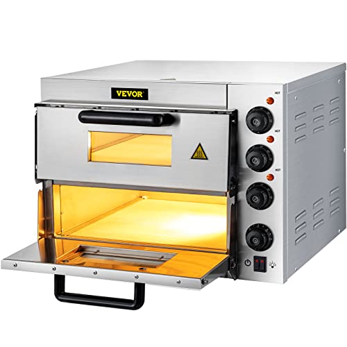 VEVOR Professioneller Pizzaofen, 36 cm groß Pizza Pizzabackofen, 3000 W Doppellagig Mini Pizzaofen Elektrisch, 50-350 ℃ Gastro Steinbackofen 220-240 V Gastro Backofen, Brot, Kuchen, Pasteten usw. von VEVOR