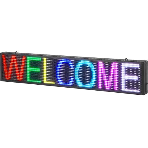 VEVOR Programmierbares LED-Schild, P10 Vollfarb-LED-Scrolling-Panel, DIY-Anzeigetafel, WIFI-USB-Steuerung, Lauftexte, Uhrzeiten & Bilder Nachrichten-Ladenschild Werbung 99 x 19 cm VEVOR Programmierbares LED-Schild, P10 Vollfarb-LED-Scrolling-Panel, DIY-Anzeigetafel, WIFI-USB-Steuerung, Lauftexte, Uhrzeiten & Bilder Nachrichten-Ladenschild Werbung 99 x 19 cm von VEVOR