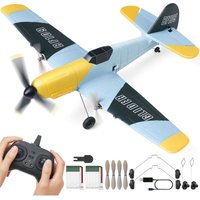 VEVOR RC-Flugzeug, 2,4 GHz 3-Kanal-Fernsteuerungsflugzeug mit 6-Achsen-Gyrostabilisator, flugbereites Kampfflugzeug-Spielzeug mit 2 Batterien, leicht von VEVOR