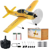 VEVOR RC-Flugzeug, 2,4 GHz 4-Kanal-Fernsteuerungsflugzeug mit 6-Achsen-Gyrostabilisator, flugbereites Trainerflugzeug-Spielzeug mit 2 Batterien, von VEVOR