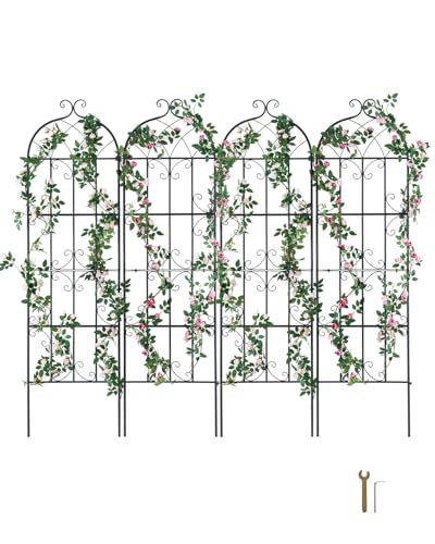 VEVOR Rankhilfe für Kletterpflanzen, 51x180cm, 4er-Set rostfreies Metallspalier für Gartenblumen, Rankgitter für Rosen, Kletterhilfe, Gurkenstütze, dekoratives Clematis-Spalier für Innenhöfe & Rasen von VEVOR