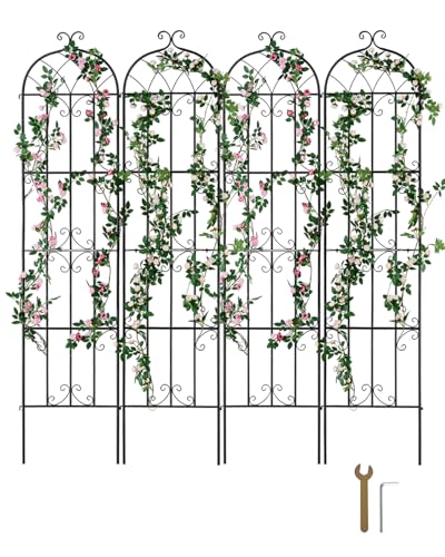 VEVOR Rankhilfe für Kletterpflanzen, 51x220 cm, 4er-Set rostfreies Metallspalier für Gartenblumen, Kletterrosen-Spalier, Rankgitter, Gurkenstütze, dekoratives Clematis-Spalier für Innenhöfe & Rasen VEVOR Rankhilfe für Kletterpflanzen, 51x220 cm, 4er-Set rostfreies Metallspalier für Gartenblumen, Kletterrosen-Spalier, Rankgitter, Gurkenstütze, dekoratives Clematis-Spalier für Innenhöfe & Rasen von VEVOR