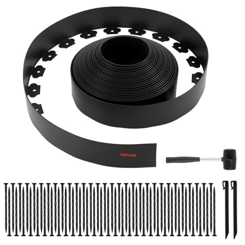 VEVOR Rasenkante, 20 m x 10 cm, Kunststoff-Gartenbegrenzung mit 60 Spikes & 2 Erdspießen, Beeteinfassung, Landschaftseinfassung, Beetumrandung, Zaunbegrenzungen für Blumenbeete & Hofpflaster VEVOR Rasenkante, 20 m x 10 cm, Kunststoff-Gartenbegrenzung mit 60 Spikes & 2 Erdspießen, Beeteinfassung, Landschaftseinfassung, Beetumrandung, Zaunbegrenzungen für Blumenbeete & Hofpflaster von VEVOR