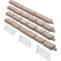 VEVOR Rasenkante in Steinoptik 4er-Set, 1180x95x57 mm Beeteinfassung, flexible Gartenbegrenzung in Ziegelgröße mit Verankerungsspitzen, von VEVOR