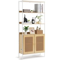 VEVOR Rattan Bücherregal mit 2 Türen, freistehendes offenes Bücherregal, Aufbewahrungsregal Ausstellungsregal ideal für Bibliothek Konferenzraum Büro VEVOR Rattan Bücherregal mit 2 Türen, freistehendes offenes Bücherregal, Aufbewahrungsregal Ausstellungsregal ideal für Bibliothek Konferenzraum Büro von VEVOR