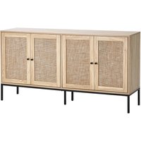 VEVOR Rattanschrank Rattankommode Aufbewahrungsschrank mit 4 magnetischen Türen & verstellbaren Regalen, Sideboard-Buffetschrank für Flur VEVOR Rattanschrank Rattankommode Aufbewahrungsschrank mit 4 magnetischen Türen & verstellbaren Regalen, Sideboard-Buffetschrank für Flur von VEVOR