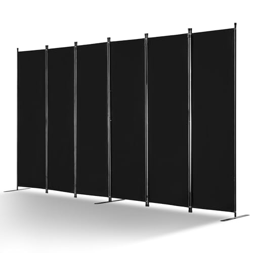 VEVOR Raumteiler 6 Paneele Paravent 3110 x 1805 x 450 mm, Faltbarer Sichtschutz & tragbarer Trennwandteiler zur Raumtrennung, freistehende Raumteiler für Büro Schlafzimmer Arbeitszimmer, Schwarz VEVOR Raumteiler 6 Paneele Paravent 3110 x 1805 x 450 mm, Faltbarer Sichtschutz & tragbarer Trennwandteiler zur Raumtrennung, freistehende Raumteiler für Büro Schlafzimmer Arbeitszimmer, Schwarz von VEVOR