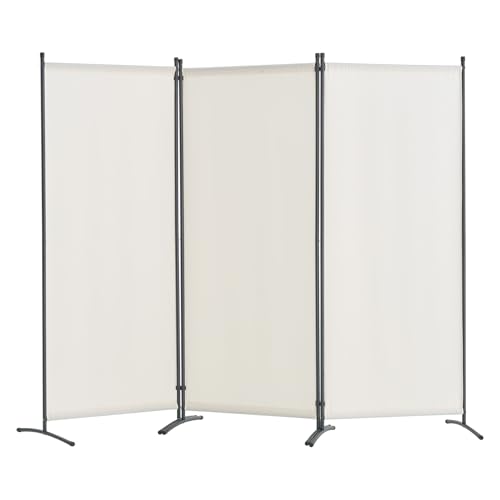 VEVOR Raumteiler Trennwand 3-teiliger Paravent Stellwand, Faltbarer Sichtschutz für Büro Schlafzimmer Esszimmer Arbeitszimmer Balkon, Raumtrenner freistehend (228 x 52 x 184 cm), Weiß von VEVOR