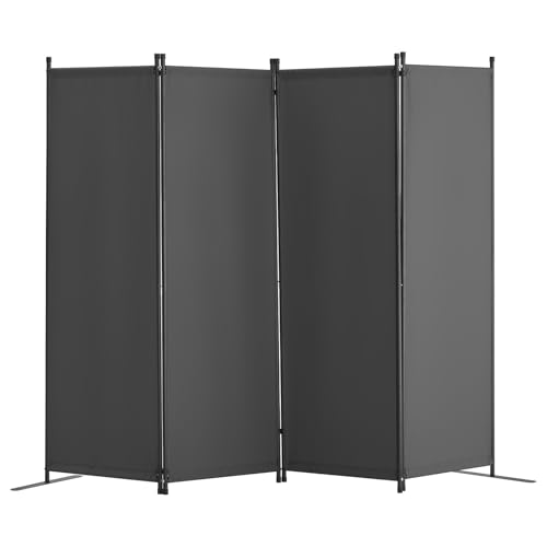VEVOR Raumteiler Trennwand 4-teiliger Paravent Stellwand, Faltbarer Sichtschutz für Büro Schlafzimmer Esszimmer Arbeitszimmer Balkon, Raumtrenner freistehend (56 x 45 x 172,5 cm), Grau von VEVOR