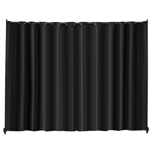 VEVOR Raumteiler Trennwand Paravent Stellwand Einzelpanel, Tragbarer Sichtschutz für Büro Schlafzimmer Esszimmer Arbeitszimmer Balkon, Raumtrenner Rollbar (308,5 x 45 x 245,5 cm), Schwarz von VEVOR