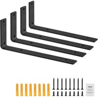 VEVOR Regalhalterung, robuste schwebende Regalträger 256 x 155 mm, 4 Stück Halterungen für Regale, 5 mm dicke mattschwarze L-Regalhalter, VEVOR Regalhalterung, robuste schwebende Regalträger 256 x 155 mm, 4 Stück Halterungen für Regale, 5 mm dicke mattschwarze L-Regalhalter, von MOPHORN