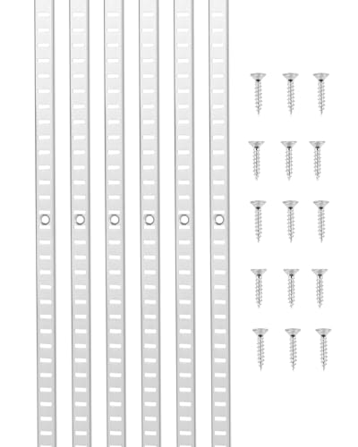 VEVOR Regalpilaster, 923 mm, 6er-Pack, verstellbare Regalhalterungen aus Stahl, Einsteck-Pilasterleisten-Standards mit 24 Schrauben, geeignet für Wandregalsystem, Schrankorganisation VEVOR Regalpilaster, 923 mm, 6er-Pack, verstellbare Regalhalterungen aus Stahl, Einsteck-Pilasterleisten-Standards mit 24 Schrauben, geeignet für Wandregalsystem, Schrankorganisation von VEVOR