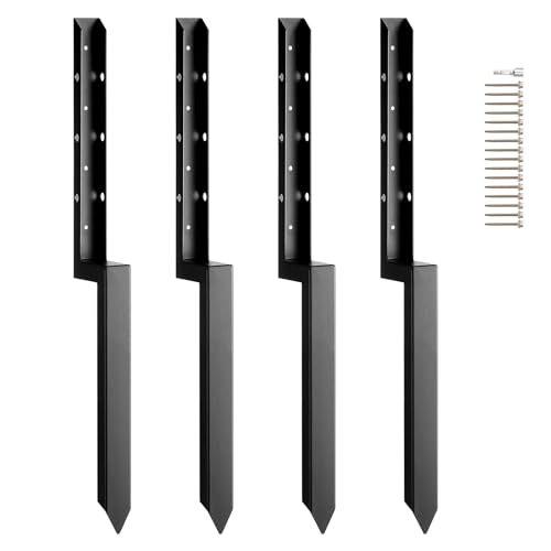 VEVOR Reparaturset für Zaunpfostenanker, 4er-Pack, Innendurchmesser 51 x 51 mm, robuste Stützpfähle für Zaunpfosten aus Stahl, Anker-Erdspieß zur Reparatur von schiefen, gebrochenen Holzzaunpfosten VEVOR Reparaturset für Zaunpfostenanker, 4er-Pack, Innendurchmesser 51 x 51 mm, robuste Stützpfähle für Zaunpfosten aus Stahl, Anker-Erdspieß zur Reparatur von schiefen, gebrochenen Holzzaunpfosten von VEVOR