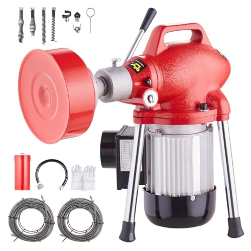 VEVOR Rohrreinigungsmaschine 120 Fuß x 5/8 Zoll, 370 W elektrische Rohrreinigungsmaschine mit manueller Zufuhr – mit 3 Stahlkabeln, 7 Schneidern und CW/CCW-Steuerung für 1,6" bis 4" Rohre VEVOR Rohrreinigungsmaschine 120 Fuß x 5/8 Zoll, 370 W elektrische Rohrreinigungsmaschine mit manueller Zufuhr – mit 3 Stahlkabeln, 7 Schneidern und CW/CCW-Steuerung für 1,6" bis 4" Rohre von VEVOR