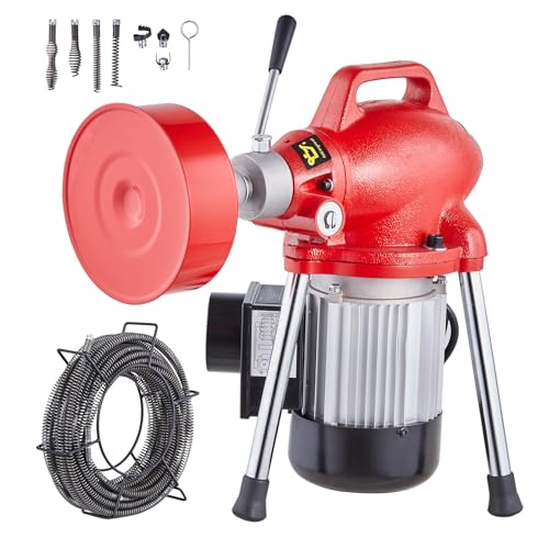 VEVOR Rohrreinigungsmaschine 66 Fuß x 5/8 Zoll, 250 W elektrische Rohrreinigungsmaschine mit manueller Zufuhr – mit 2 Stahlkabeln, 7 Schneidern und CW/CCW-Steuerung für 1,6" bis 4" Rohre VEVOR Rohrreinigungsmaschine 66 Fuß x 5/8 Zoll, 250 W elektrische Rohrreinigungsmaschine mit manueller Zufuhr – mit 2 Stahlkabeln, 7 Schneidern und CW/CCW-Steuerung für 1,6" bis 4" Rohre von VEVOR