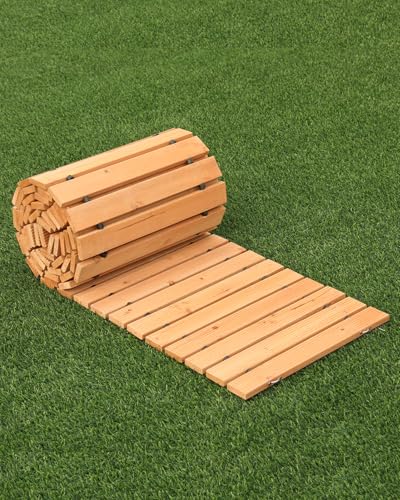 VEVOR Rollweg Gartenweg 368x43 cm, Ausrollbarer Holzweg, ausrollbarer Außenweg aus Zedernholz mit Drahtseilverbindung, Holztritt, Gartentritt, dekorative Trittplatten im Garten, Hinterhof, Terrasse VEVOR Rollweg Gartenweg 368x43 cm, Ausrollbarer Holzweg, ausrollbarer Außenweg aus Zedernholz mit Drahtseilverbindung, Holztritt, Gartentritt, dekorative Trittplatten im Garten, Hinterhof, Terrasse von VEVOR
