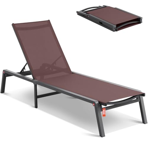 VEVOR SKYSHALO Chaiselongue-Sessel für den Außenbereich, Verstellbarer Terrassen-Liegestuhl aus Aluminium mit 5 Positionen, Faltbare Liege am Pool, ideal zum Sonnenbaden auf der Terrasse, am Strand VEVOR SKYSHALO Chaiselongue-Sessel für den Außenbereich, Verstellbarer Terrassen-Liegestuhl aus Aluminium mit 5 Positionen, Faltbare Liege am Pool, ideal zum Sonnenbaden auf der Terrasse, am Strand von VEVOR