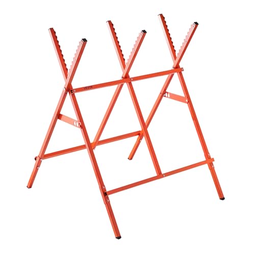 VEVOR Sägeböcke mit Kettensägen-Halterung, 118 kg, Holzsägebock höhenverstellbar, Sägegestell, Sägehilfe mit rutschfesten Fußpolstern, Kettensägebock, Holzarbeiten, Tischler & Bauunternehmer von VEVOR