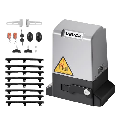 VEVOR Schiebetorantrieb, 400 W, Hoftorantrieb für Türen bis zu 25 m/1000 kg, Toröffner, Rolltormotor mit Nylon-Zahnstange, Infrarotsensor & 2 Fernbedienungen, Öffnungssystem für Einfahrtstore VEVOR Schiebetorantrieb, 400 W, Hoftorantrieb für Türen bis zu 25 m/1000 kg, Toröffner, Rolltormotor mit Nylon-Zahnstange, Infrarotsensor & 2 Fernbedienungen, Öffnungssystem für Einfahrtstore von VEVOR