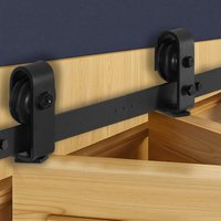 Schiebetürsystem für faltbare Schiebetür, Schiebetürbeschlag 1016 mm Laufschiene, geeignet für zwei 45,7 cm große Schrank-, Speisekammer- & Schiebetürsystem für faltbare Schiebetür, Schiebetürbeschlag 1016 mm Laufschiene, geeignet für zwei 45,7 cm große Schrank-, Speisekammer- & von VEVOR