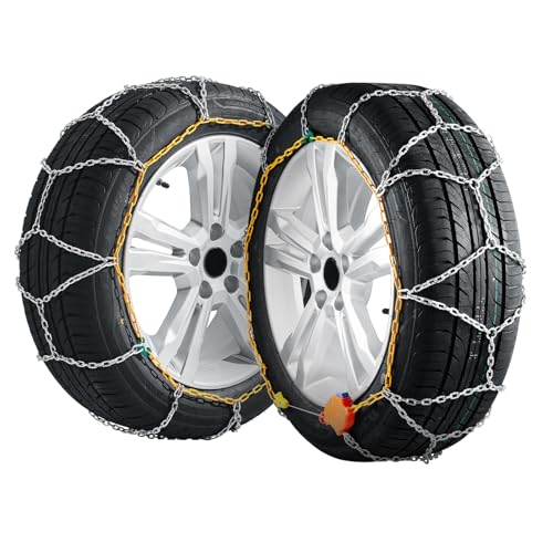VEVOR Schneeketten 2er-Set Notfall-Traktionsreifenketten, Schneereifenketten für Autos Pickups SUVs LKWs 648/695 mm für 215 60 R16; 215 65 R15; 225 60 R15; 215 55 R16; 225 50 R16; 215 50 R17 von VEVOR