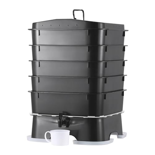 VEVOR Schnellkomposter 18-50L Gartenkomposter 400x400x650mm Thermokomposter HDPE-Kunststoff Kompostierer Inkl. 5 Schalen & EIN Auffangbehälter Kompostbehälter Kompostierung Reduzierung des Hausmülls VEVOR Schnellkomposter 18-50L Gartenkomposter 400x400x650mm Thermokomposter HDPE-Kunststoff Kompostierer Inkl. 5 Schalen & EIN Auffangbehälter Kompostbehälter Kompostierung Reduzierung des Hausmülls von VEVOR