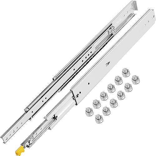 VEVOR Schubladenschienen 559 mm, Auszugsschienen 22 Zoll, Vollauszug Schienen für Schubladen, Gleitschienen für Schubladen, Schubladenführungen, Heavy Duty Drawer Slides, Silber, 22 Inch von VEVOR