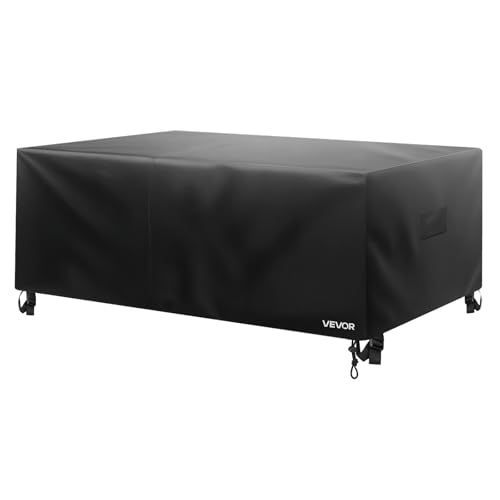 VEVOR Schutzhülle Abdeckung für Terrassenmöbel Gartenmöbel aus Oxford-Gewebe 420D wasserfeste rechteckige Terrassentischabdeckungen mit Belüftung für jedes Wetter, Abdeckplane (279 x 213 x 71 cm) von VEVOR