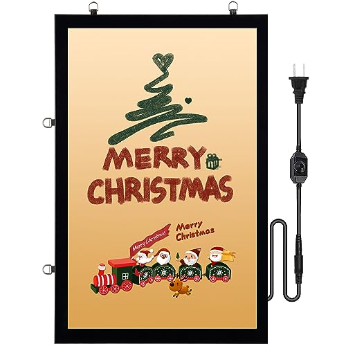 VEVOR Schwarzer LED-Plakatrahmen, 16" x 24", Aluminium-Bilderrahmen mit LED-Hintergrundbeleuchtung, vielseitiges Wanddisplay, horizontal und vertikal, für Anzeigen, einzeln von VEVOR