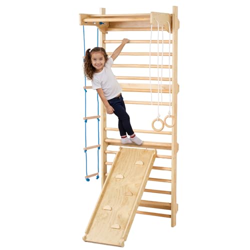 VEVOR Schwedische Leiterwand 15-stufiges Kletterspielzeug aus Holz für Indoor-Spielplätze, 100 kg Tragkraft, Schwedische Wandleiter für Kinder & Erwachsene, Sprossenwand Turnwand aus Kiefernholz VEVOR Schwedische Leiterwand 15-stufiges Kletterspielzeug aus Holz für Indoor-Spielplätze, 100 kg Tragkraft, Schwedische Wandleiter für Kinder & Erwachsene, Sprossenwand Turnwand aus Kiefernholz von VEVOR