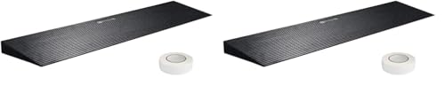 VEVOR Schwellenrampe Vollgummi Türschwellenrampe Max. Tragfähigkeit bis zu 15Tonnen Bordsteinrampe 90x20x3cm Rollstuhlrampe mit doppelseitigem Klebeband Auffahrrampe Gummirampe Selbst zum Schneiden von VEVOR