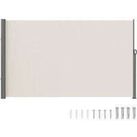 VEVOR Seitenmarkise 160 x 300 cm Seitenwandmarkise aus Polyestergewebe mit PU-Beschichtung Markise einziehbarer Griff mit Federmechanismus von VEVOR