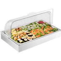 VEVOR Servierbehälter Buffet-Behälter Gastronormbehälter aus Edelstahl (1 Behälter), Präsentationsständer mit transparentem Deckel & 3 von VEVOR