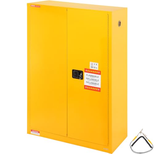 VEVOR Sicherheitsschrank für Brennbare Flüssigkeiten, 45 Gal, Lagerschrank für Brennbare Flüssigkeiten aus Kaltgewalztem Stahl, 1090 x 460 x 1655 mm, Explosionsgeschützt, mit 2 Verstellbaren Regale von VEVOR