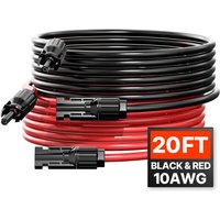 Vevor - Solarkabel 6,1 m, Verlängerungskabel 2er-Set, 10AWG Kabel mit wasserdichten Buchsen- und Steckeranschlüssen, PV-Kabel für Solarpanele zu von VEVOR