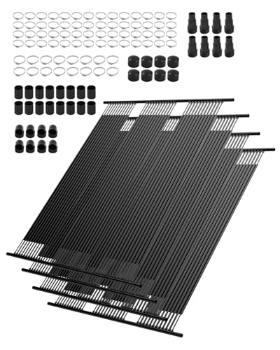 VEVOR Solarkollektor Poolheizung, 1235x3100mm HDPE-Solar-Poolpanel (4er-Set), mit komplettem Zubehör, Solar-Poolpanel, erhöht die Wassertemperatur, oberirdischer & unterirdischer Pool von VEVOR