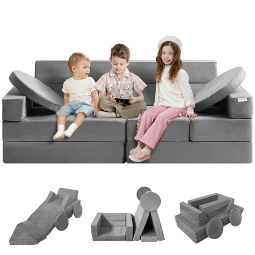 VEVOR Spielsofa Kindersofa, 15 in 1 Kindersofa aus Schaumstoff, Matratze Multifunktional Spieltisch Puzzle Sofa, Kindersessel Faltbar, Pädagogisches Spielzeug Kindersessel Spielsofa Kuschelecke von VEVOR