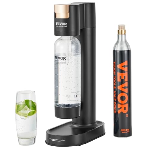 VEVOR Sprudelwassergerät, Sodamaker-Maschine zum Sprudeln zu Hause, Selterswasser-Starter-Kit mit BPA-freier 1-Liter-PET-Flasche, CO2-Flasche, Kompatibel mit Einschraubbaren 60-Liter-CO2-Flaschen VEVOR Sprudelwassergerät, Sodamaker-Maschine zum Sprudeln zu Hause, Selterswasser-Starter-Kit mit BPA-freier 1-Liter-PET-Flasche, CO2-Flasche, Kompatibel mit Einschraubbaren 60-Liter-CO2-Flaschen von VEVOR
